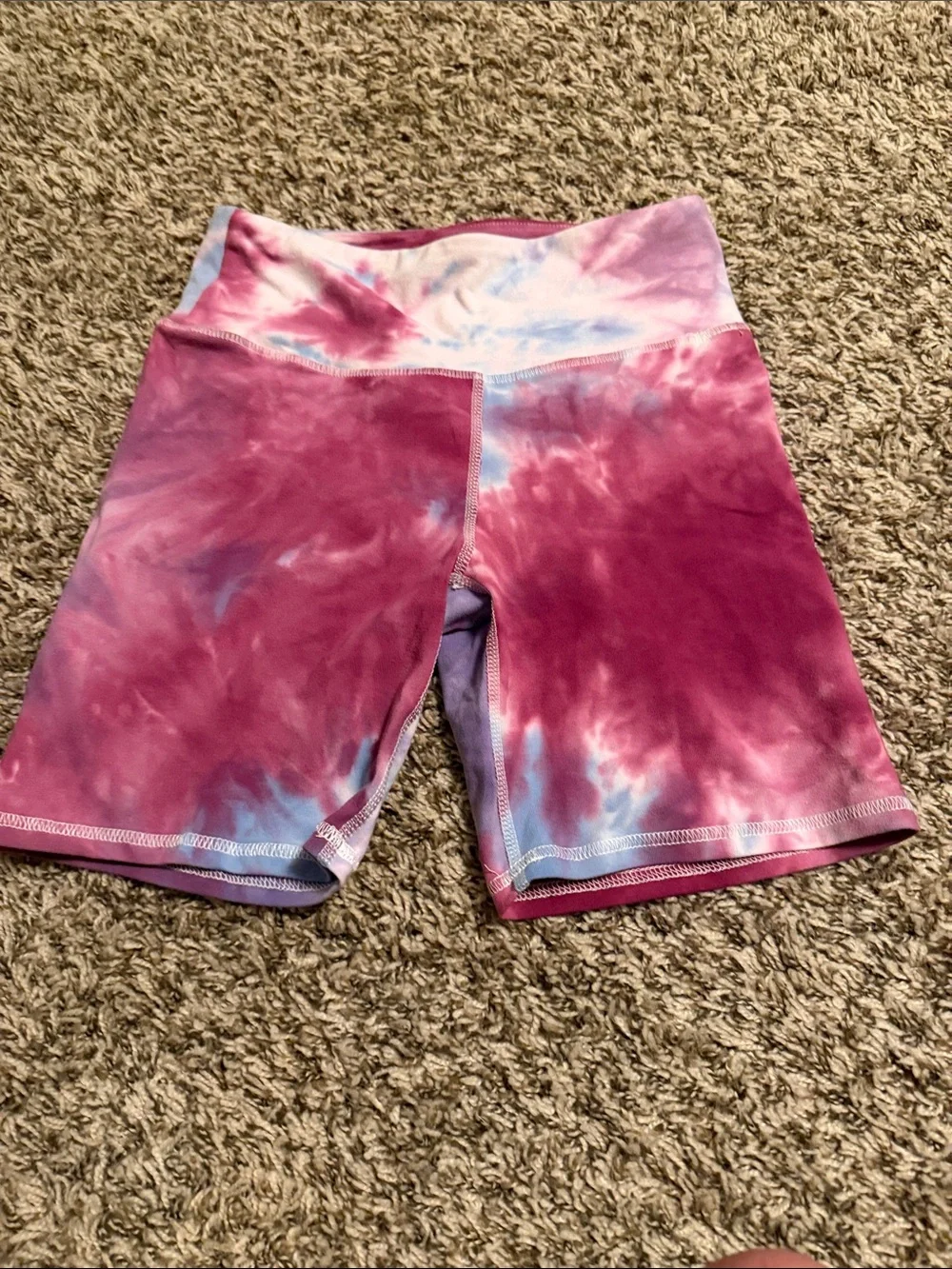 Marika Pink & Light Blue Tie-Dye Bike Shorts